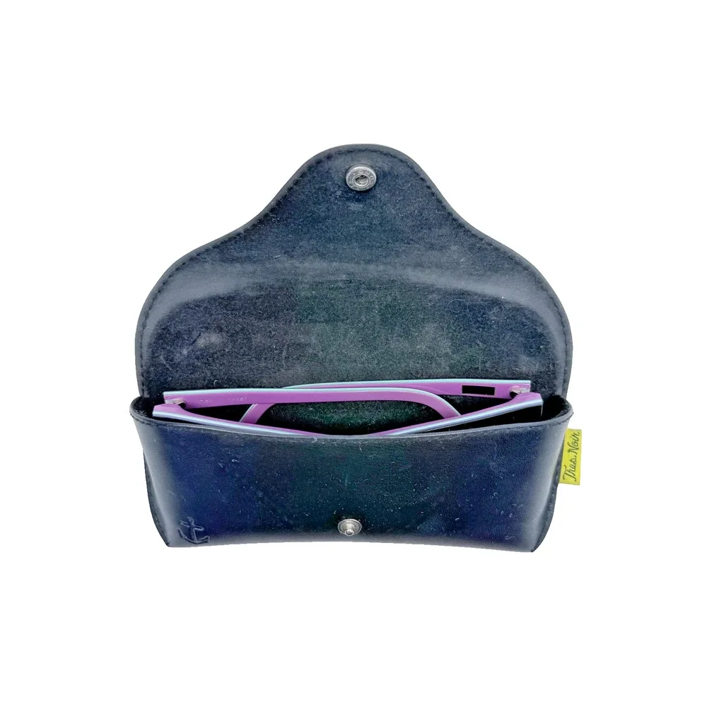 Tres Noir Eyewear Handmade Black & Purple Acetate Sunglasses w/Case